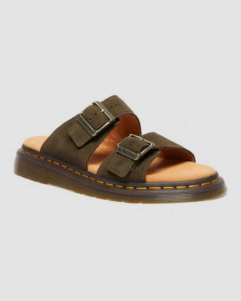 Dr.Martens Josef Wildleder Slide Sandalen in Grün, Größe Grün