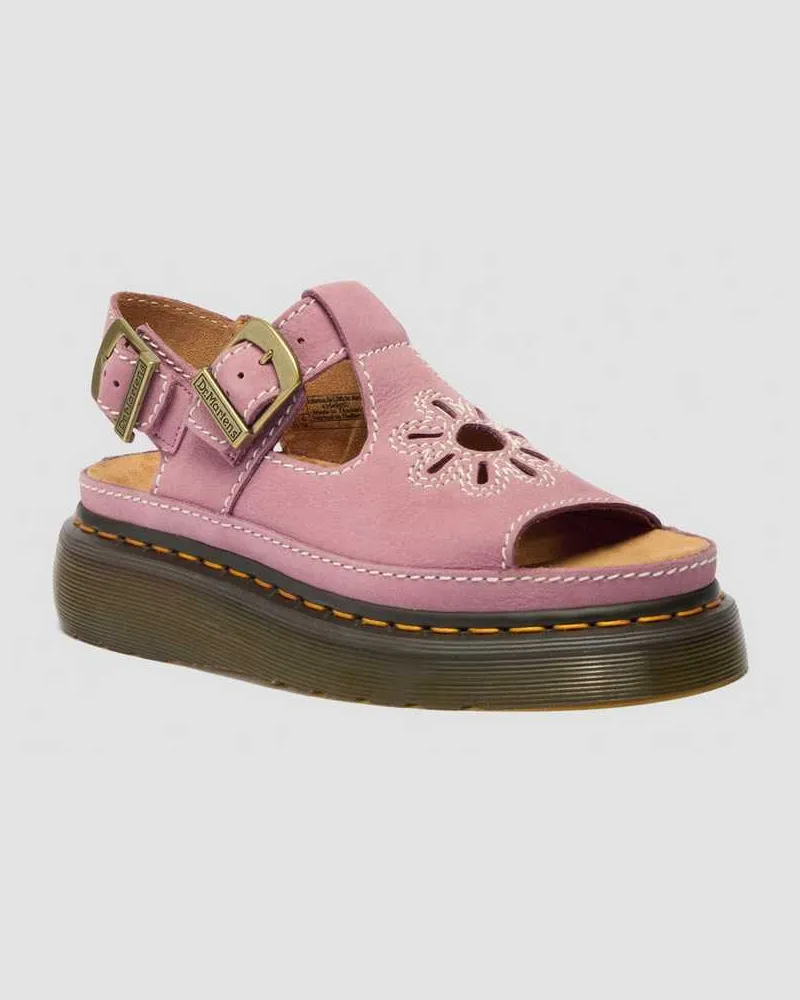 Dr.Martens Dunnet Flower Nubuck Plateausandalen in Rosa, Größe Rosa