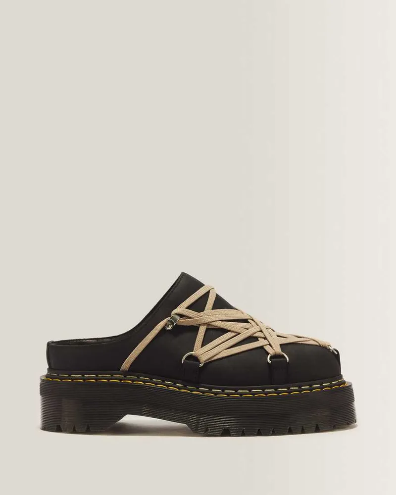 Dr.Martens Leder Rick Owens Megalace Mules in Schwarz, Größe Schwarz