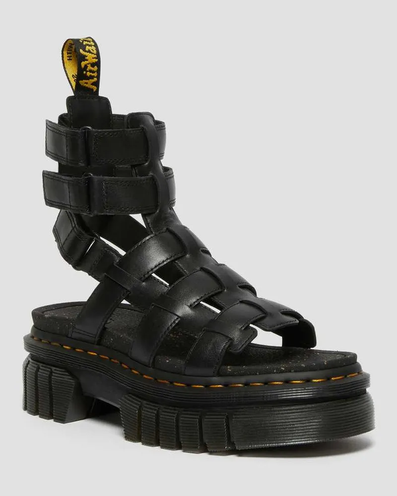 Dr.Martens Ricki Nappa Lux Leder Gladiator Plateausandalen in Schwarz, Größe Schwarz