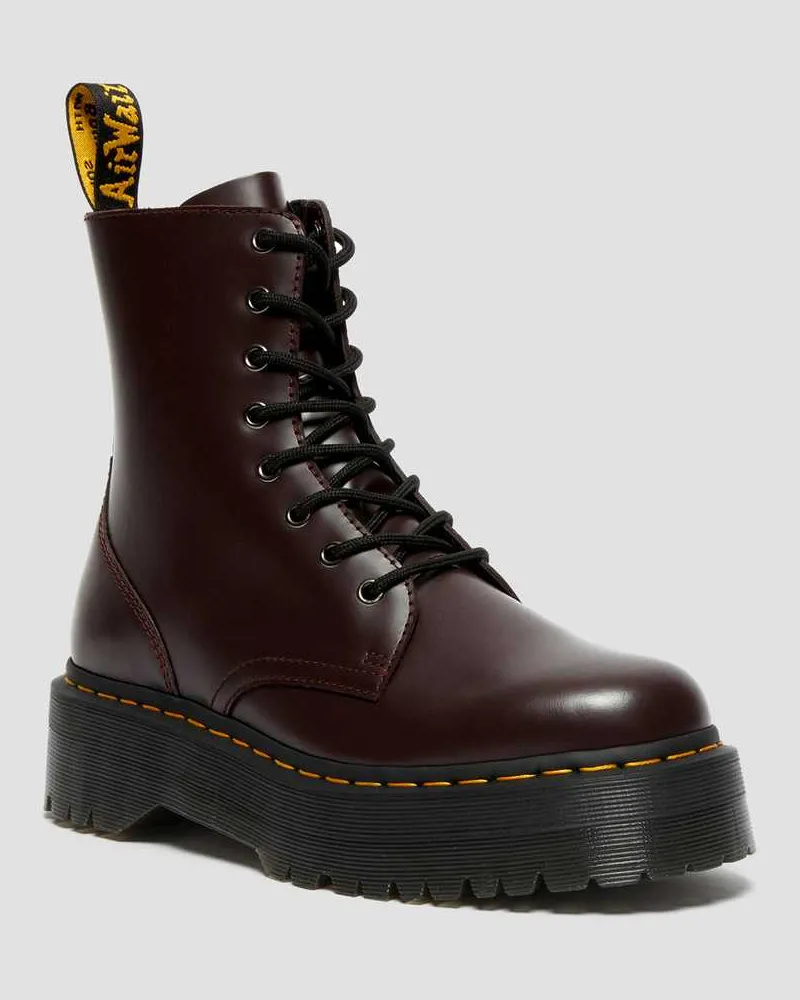 Dr.Martens Jadon Glattleder Plateaustiefel, Schuhe in Rot/Violett