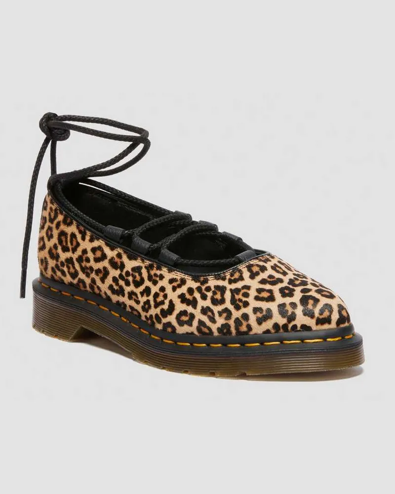 Dr.Martens Leder Elphie II Leoparden Ballerinas Schuhe in Bräunen, Größe Bräunen