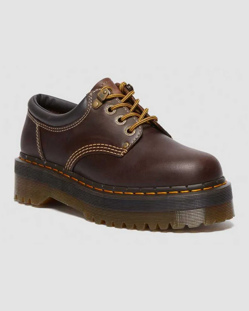 Dr.Martens 8053 Quad II Crazy Horse Leder Plateau Schuhe in Braun, Größe Braun