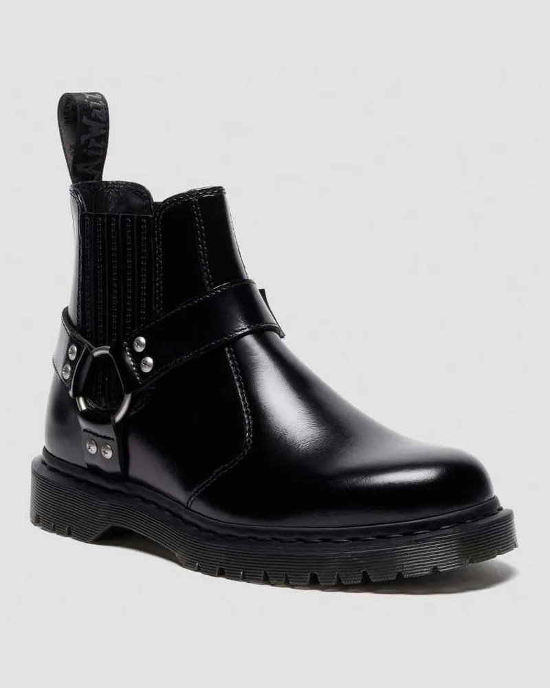 Dr.Martens 2976 Harness Analine Leder Chelsea Stiefel Schuhe in Schwarz, Größe Schwarz