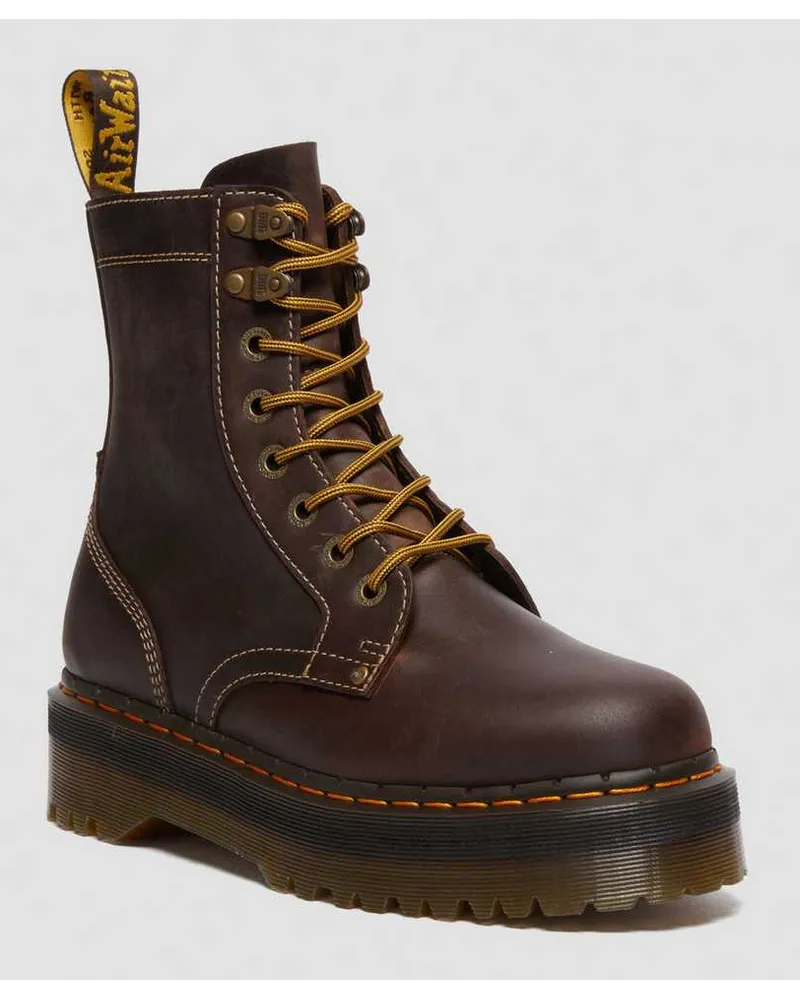 Dr.Martens Jadon Leder Plateau Stiefel in Braun Braun