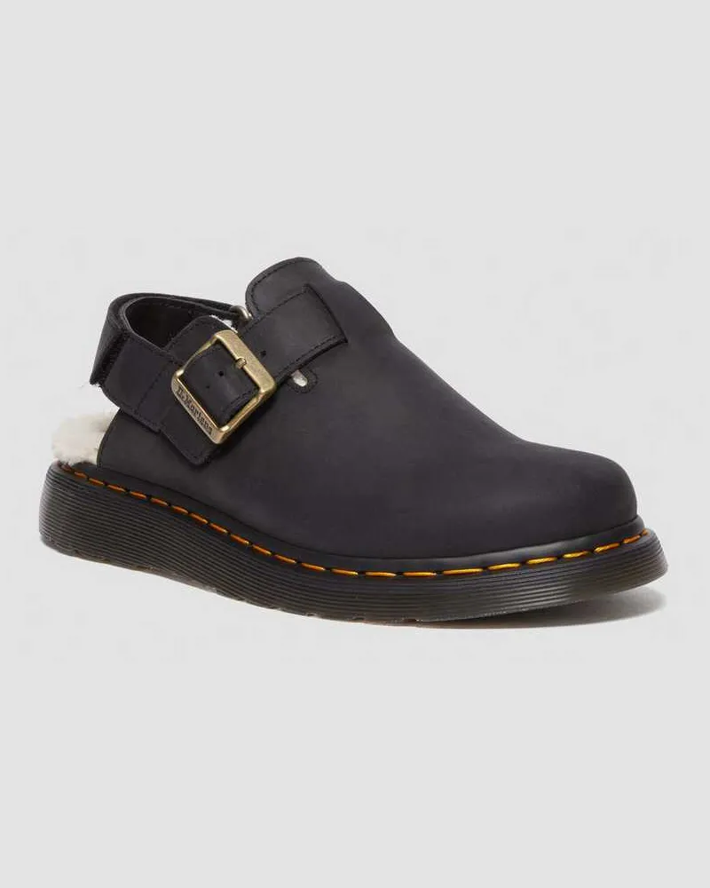 Dr.Martens Jorge II Faux Fur Gefütterte Mules in Schwarz, Größe Schwarz