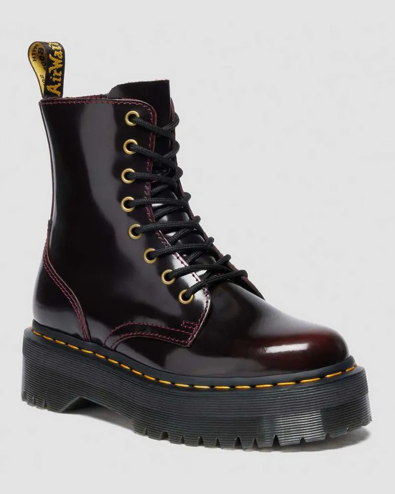 Dr.Martens Leder Jadon Arcadia Plateau Stiefel Schuhe in Rot, Größe Rot
