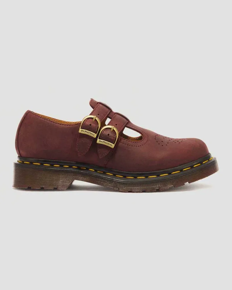 Dr.Martens 8065 Crazy Horse Leder Mary Jane Schuhe in Rot, Größe Rot
