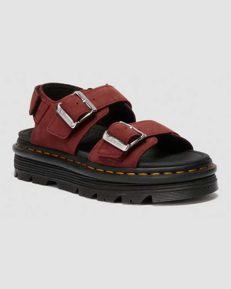 Dr.Martens Zebzag Milled Nubuck Sandalen in Rot, Größe Rot