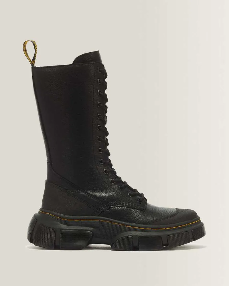 Dr.Martens Dmxl 14-Ösen Lunar Leder Stiefel in Schwarz, Größe Schwarz