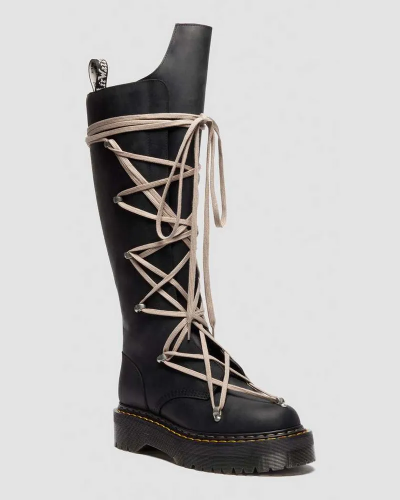 Dr.Martens Leder 1B60 Rick Owens Pentalace Stiefel in Schwarz, Größe Schwarz