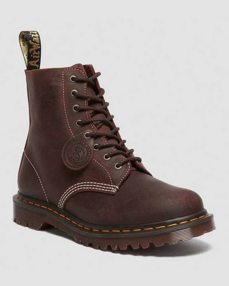 Dr.Martens 1460 Wax Commander Leder Schnürstiefel in Braun, Größe Braun