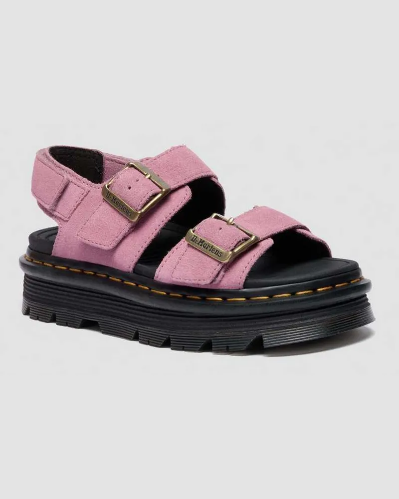Dr.Martens Suède Zebzag Wildleder Sandalen in Rosa, Größe Rosa