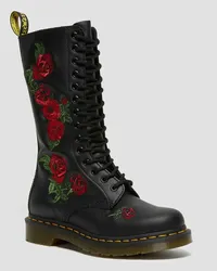 Dr.Martens 1914 Vonda Floral Rose Leder Schnürstiefel in Schwarz/Mehrfarbig/Bedruckt Schwarz