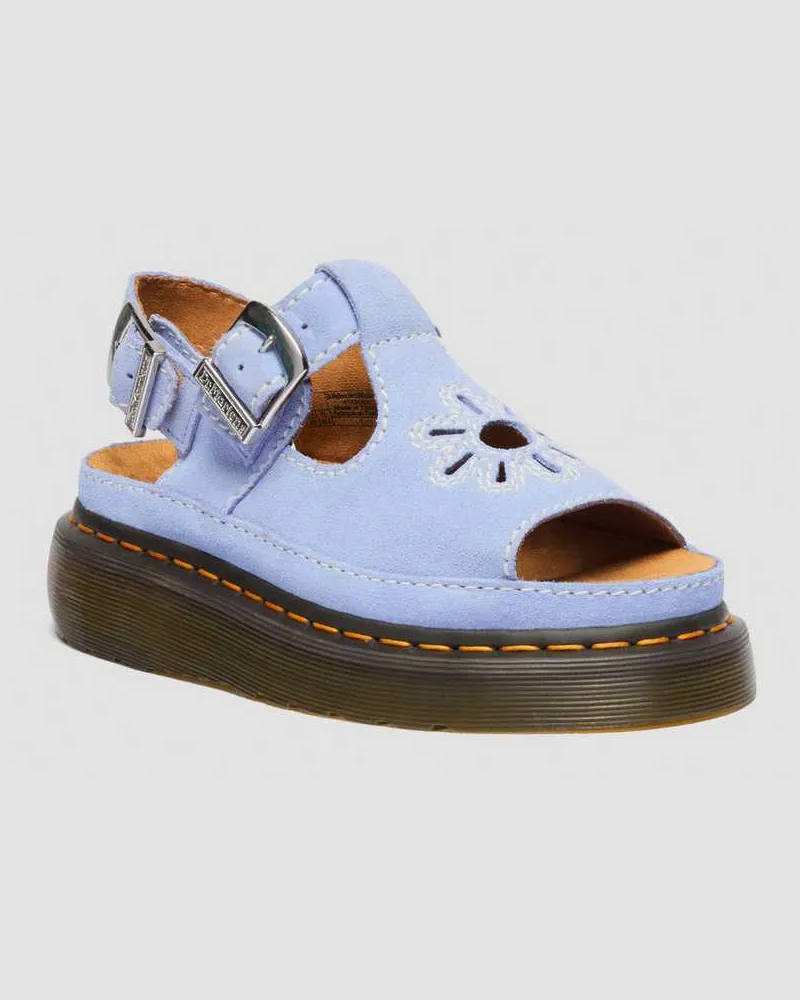 Dr.Martens Suède Dunnet Flower Buttersoft Leder Sandalen in Blau, Größe Blau