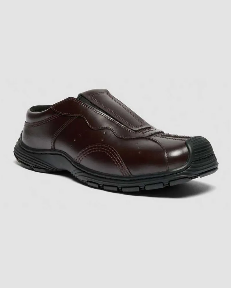 Dr.Martens Aurix Satin Finish Leder Mules Schuhe in Rot, Größe Rot