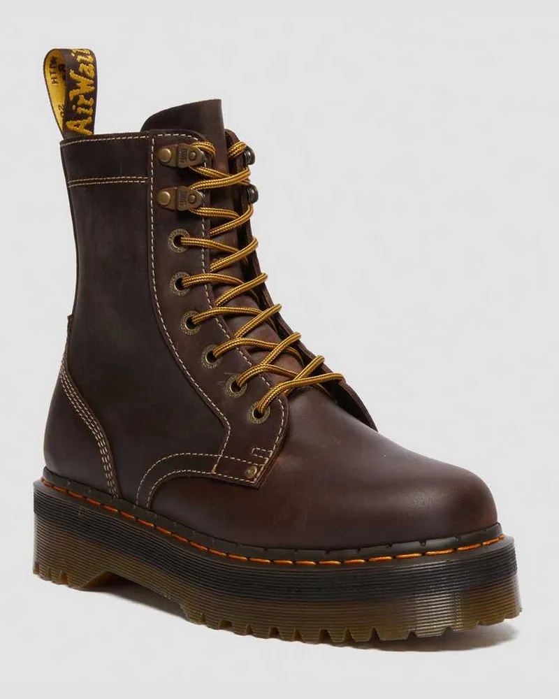 Dr.Martens Jadon Leder Plateau Stiefel in Braun, Größe Braun