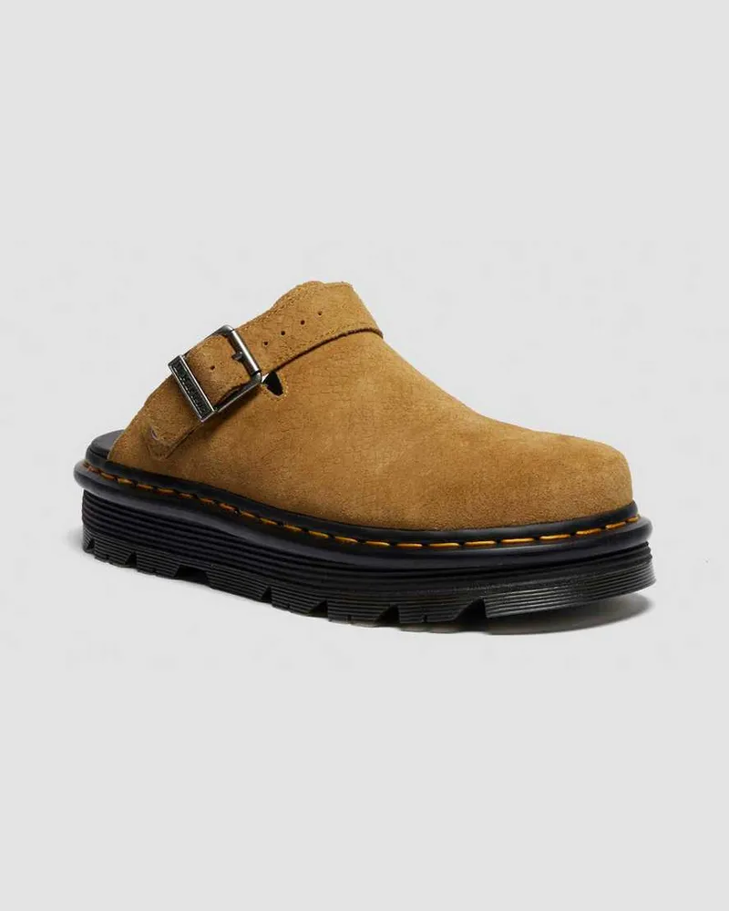 Dr.Martens Zebzag Wildleder Casual Slingback Plateau Mules in Bräunen, Größe Bräunen