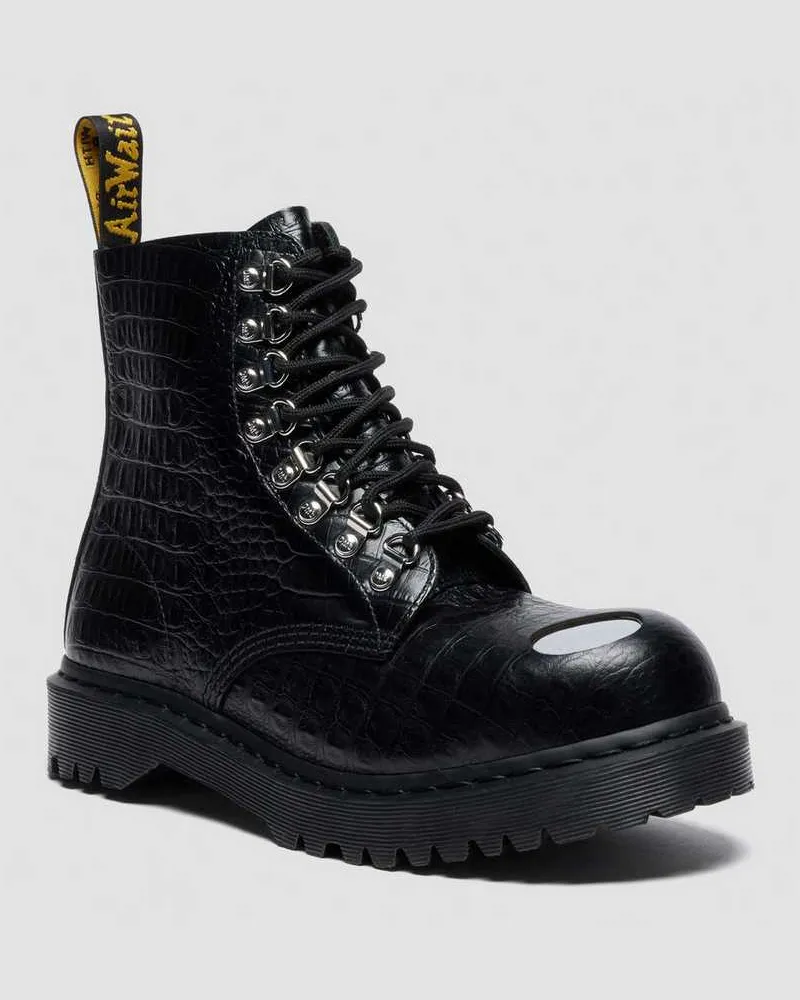 Dr.Martens 1460 Pascal Bex Steel Toe Leder Stiefel in Schwarz, Größe Schwarz