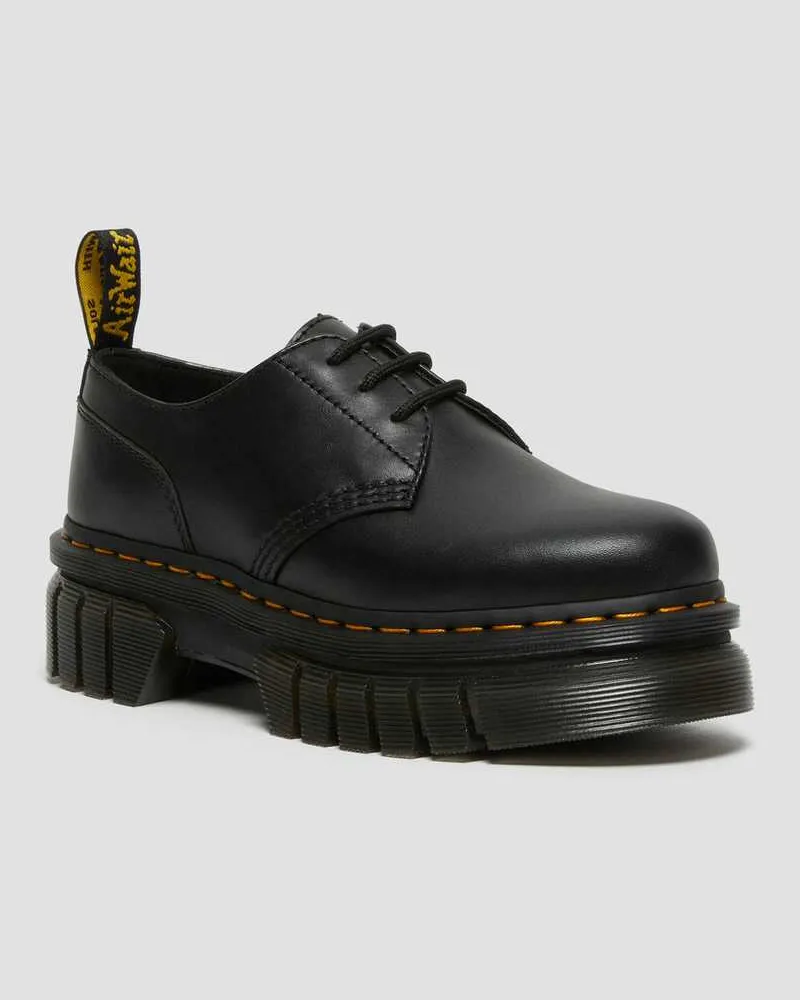 Dr.Martens Audrick Nappa Lux Leder Plateauschuhe in Schwarz, Größe Schwarz