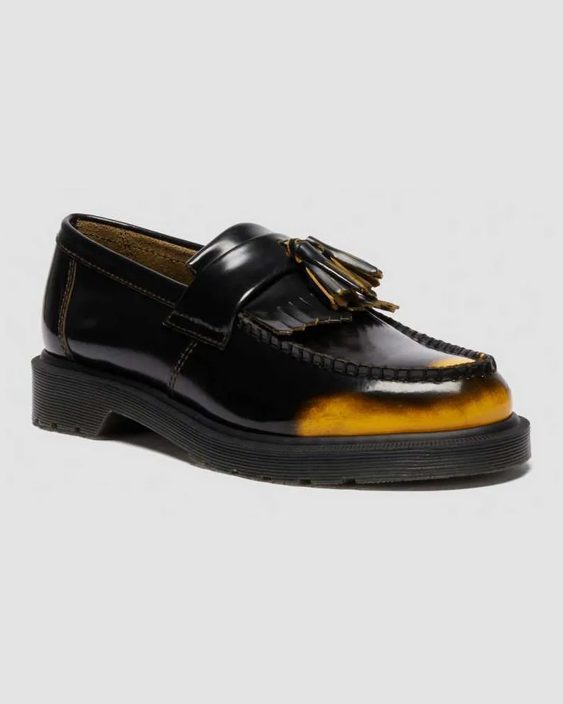 Dr.Martens Adrian Tassel Arcadia Rub Off Leder Loafer in Schwarz, Größe Schwarz
