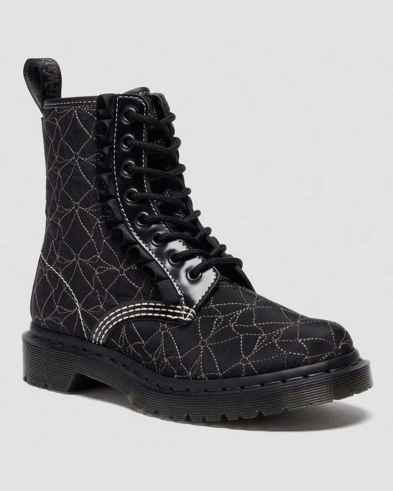Dr.Martens 1460 Frill Leder Schnürstiefel in Schwarz, Größe Schwarz