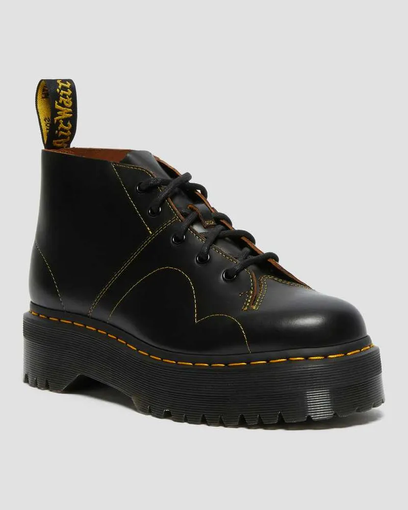 Dr.Martens Church Quad Plateau Stiefel, Leder in Schwarz, Größe Schwarz
