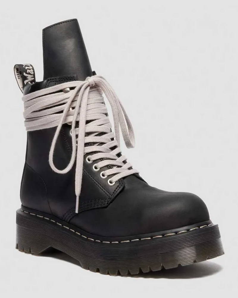 Dr.Martens Leder Rick Owens Steel Toe Stiefel in Schwarz, Größe Schwarz