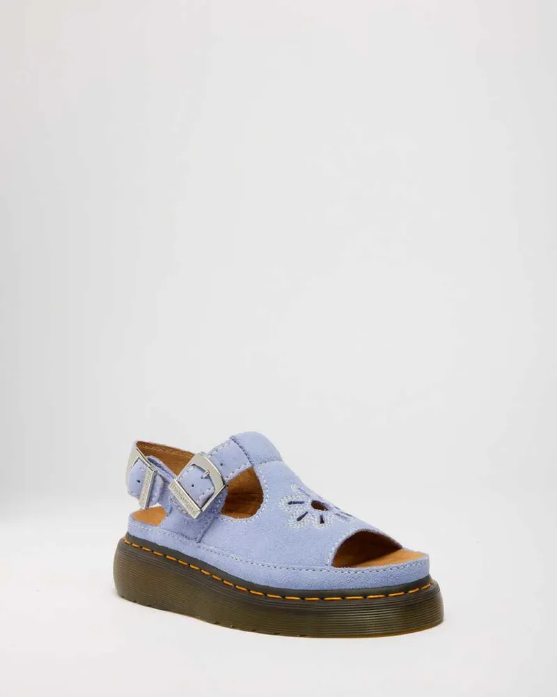 Dr.Martens Suède Dunnet Flower Buttersoft Leder Sandalen in Blau, Größe Blau