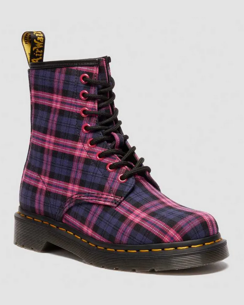 Dr.Martens 1460 Tartan Schnürstiefel in Rosa, Größe Rosa