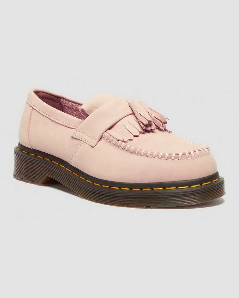 Dr.Martens Adrian Nubuck Leder Tassle Loafer in Rosa, Größe Rosa