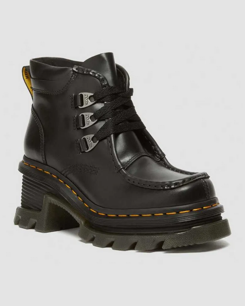 Dr.Martens Corran 3-Ösen Atlas Leder Stiefel Mit Absatz in Schwarz, Größe Schwarz