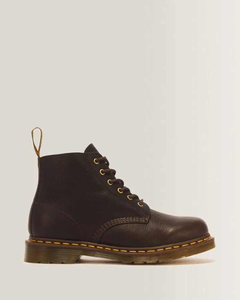 Dr.Martens 101 Ub 6-Ösen Ambassador Leder Schnürstiefel in Braun, Größe Braun