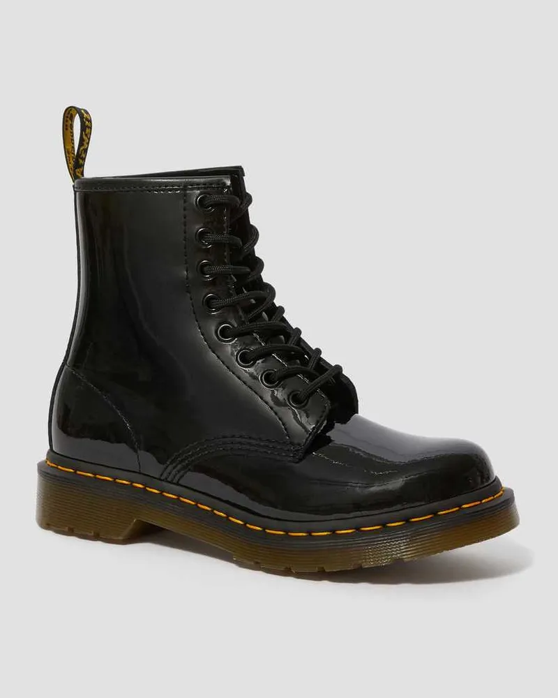 Dr.Martens 1460 Lacklederstiefel in Schwarz, Größe Schwarz