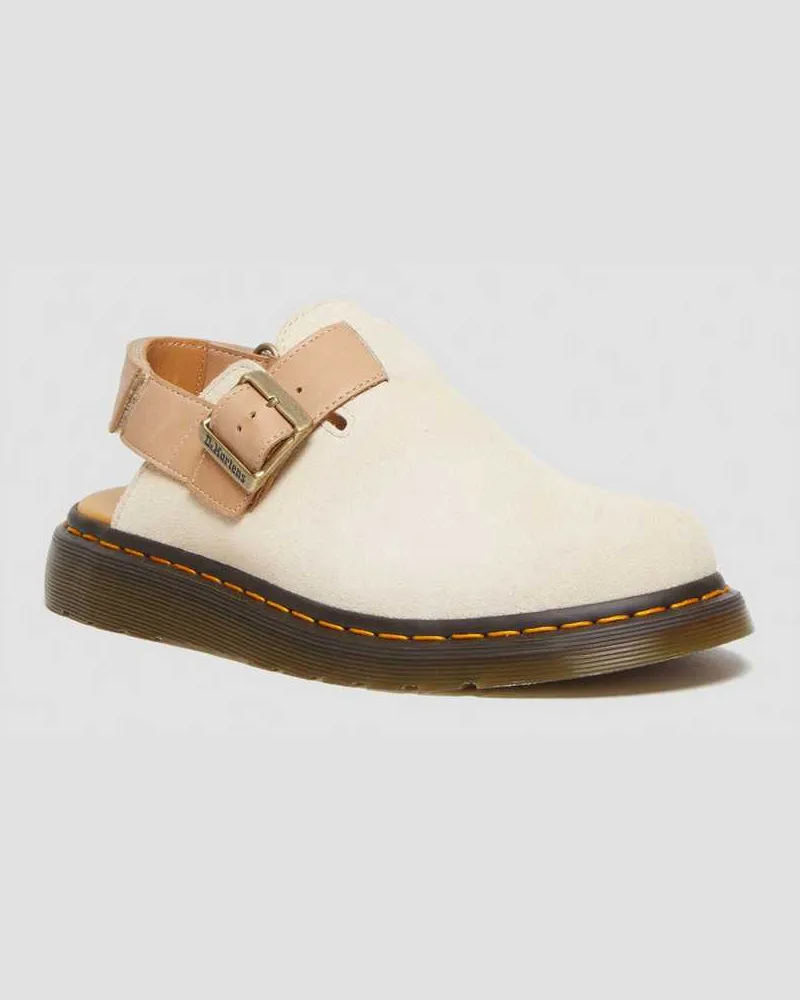 Dr.Martens Suède Jorge II Wildleder Slingback Mules in Creme, Größe Creme