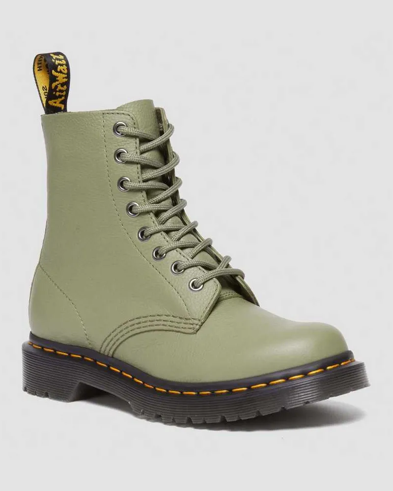 Dr.Martens 1460 Pascal Virginia Leder Schnürstiefel in Grün, Größe Grün