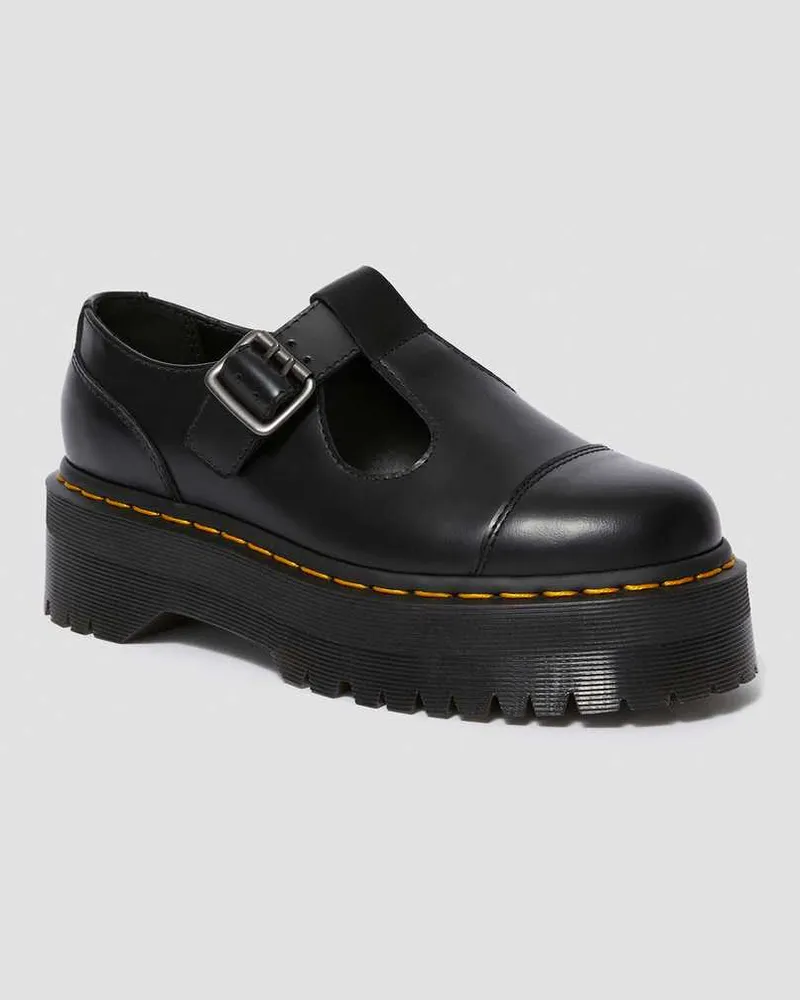 Dr.Martens Bethan Glattleder Plateau Mary Jane Schuhe in Schwarz, Größe Schwarz