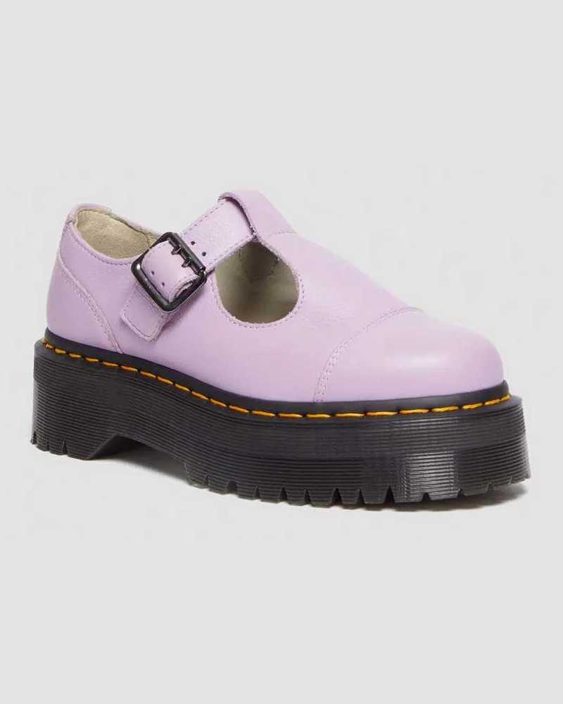 Dr.Martens Bethan Pisa Leder Mary Jane Plateauschuhe in Violett, Größe Violett