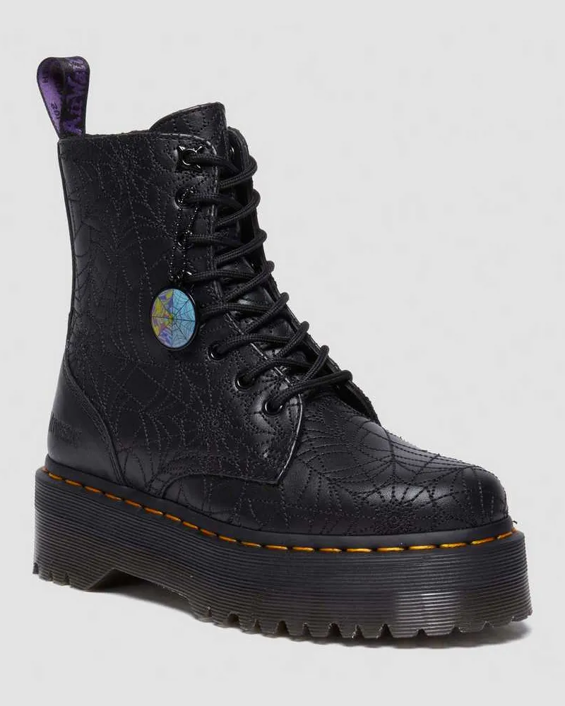 Dr.Martens Nappa Leder Jadon Wednesday Plateaustiefel Schuhe in Schwarz, Größe Schwarz