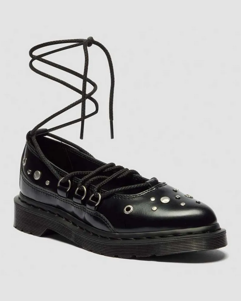 Dr.Martens Elphie II Nieten Buttero Leder Ballerinas Schuhe in Schwarz, Größe Schwarz