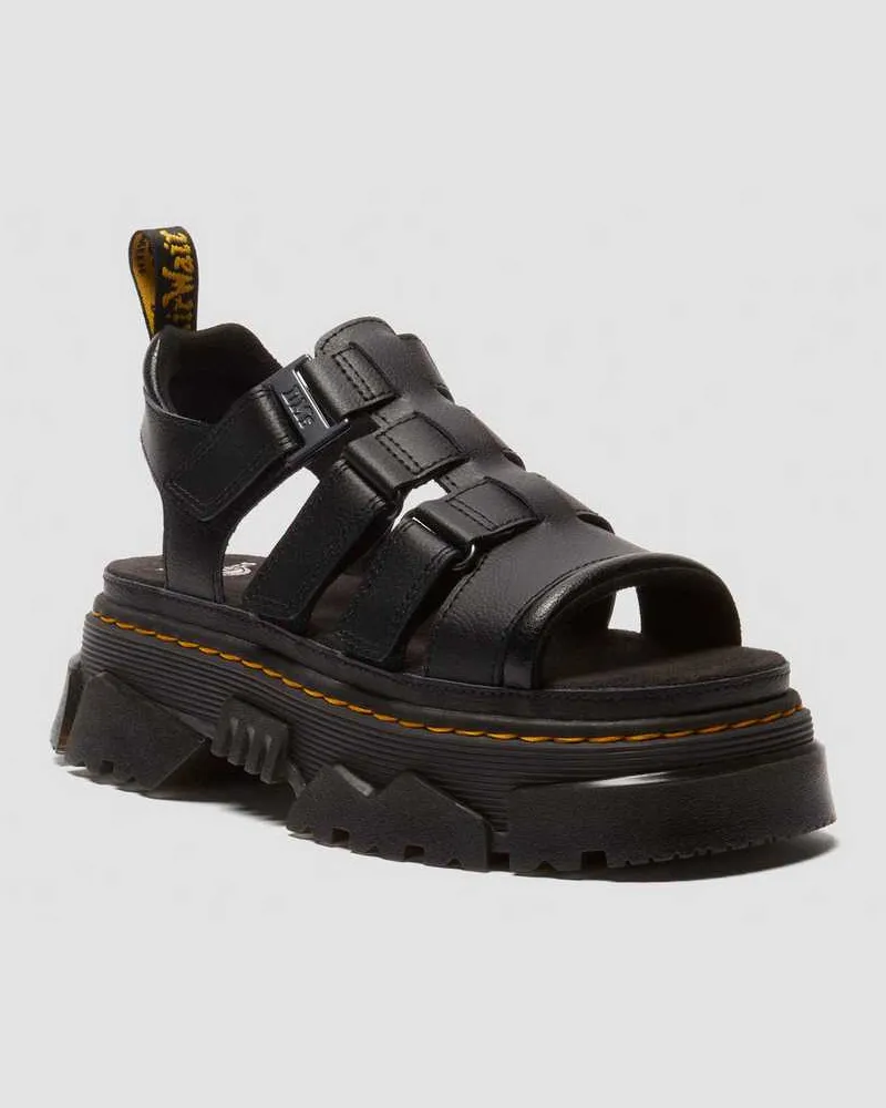 Dr.Martens Leder Mattison Sandalen Mit 3 Riemen in Schwarz, Größe Schwarz