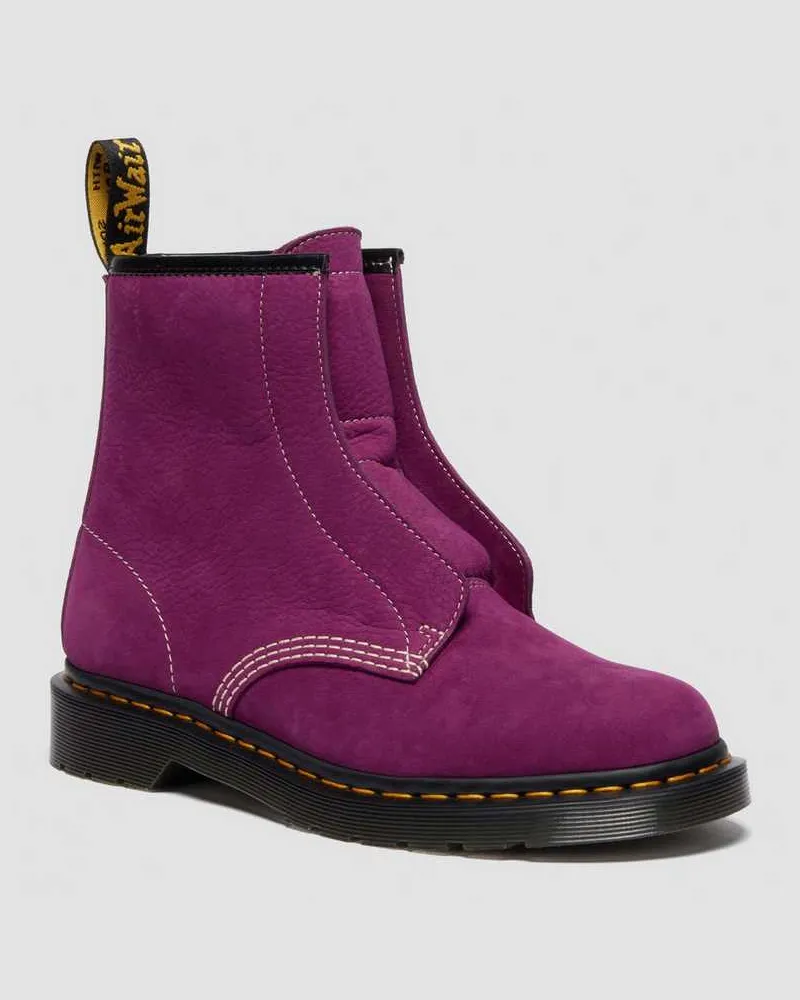 Dr.Martens 1460 Nubuck Slip On Stiefel Ohne Schnürung in Violett, Größe Violett