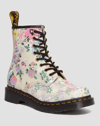 Dr.Martens 1460 Floral Mash Up Leder Schnürstiefel in Creme Creme