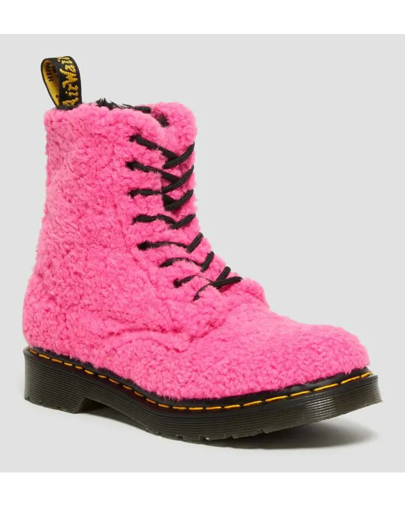 Dr.Martens 1460 Pascal Shearling Kunstfell Stiefel in Rosa Rosa