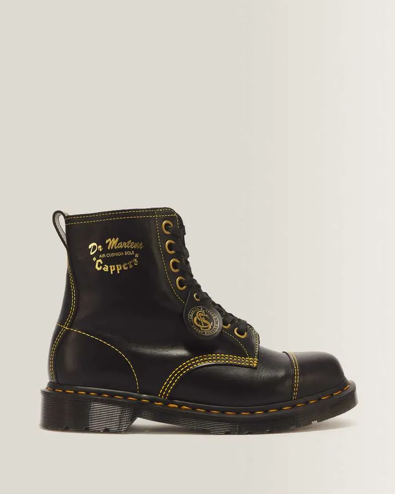 Dr.Martens 1460 Cappers Classic Calf Leder Schnürstiefel in Schwarz, Größe Schwarz