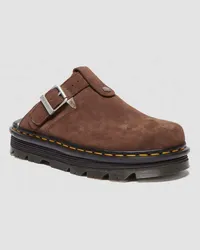 Dr.Martens Zebzag Wildleder Plateau Mules Mit Fleecefutter in Braun Braun