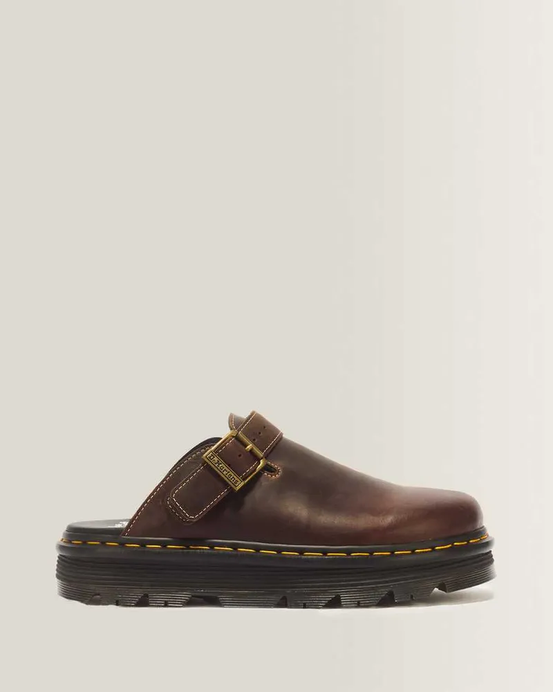 Dr.Martens Zebzag Crazy Horse Leder Mules in Braun, Größe Braun