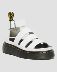 Dr.Martens Clarissa II Quad Milled Nappa Leder Plateau Sandalen in Weiß Weiß