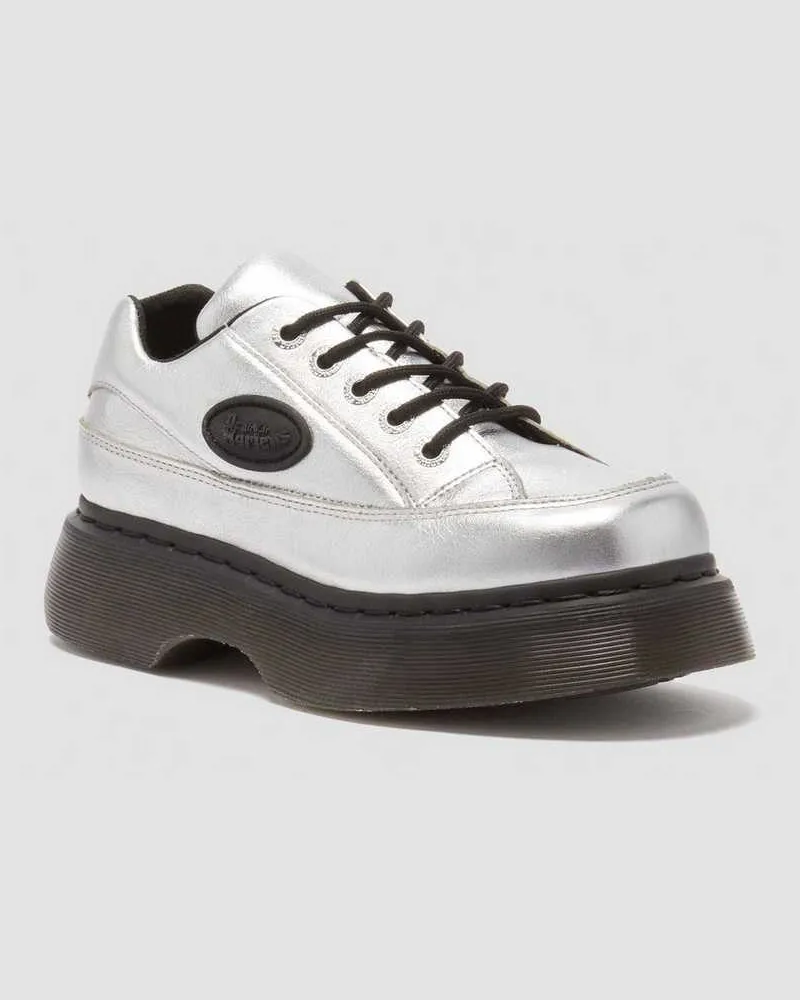 Dr.Martens Buzz 5-Ösen Metalic Leder Schuhe in Grau, Größe Grau