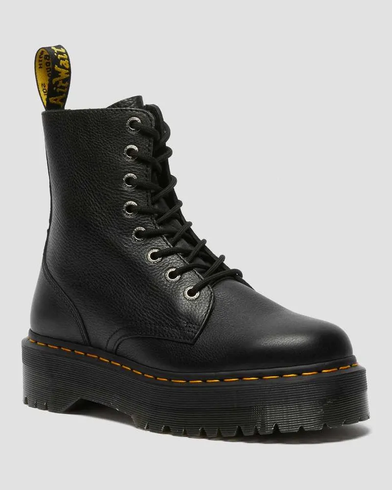 Dr.Martens Jadon III Pisa Leder Plattform Stiefel Schuhe in Schwarz, Größe Schwarz